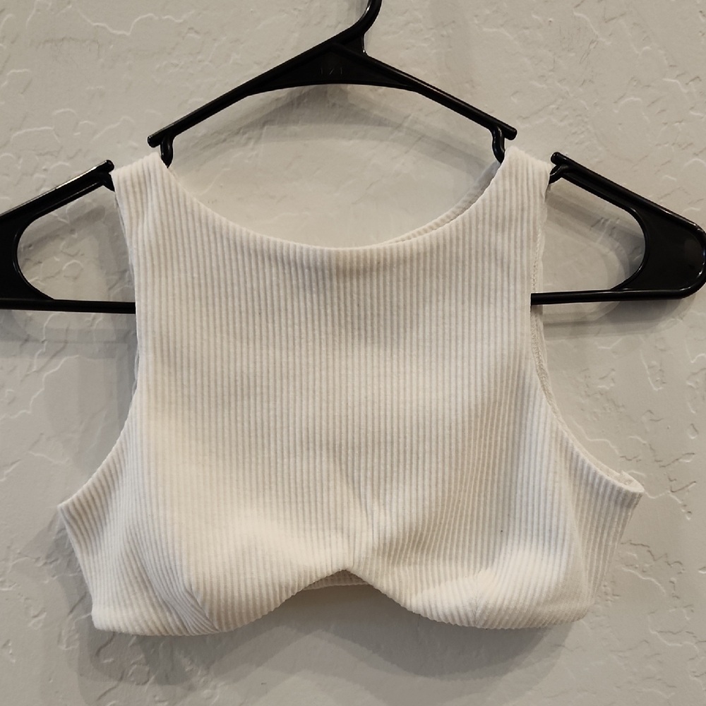 Ribbed White Crop Top